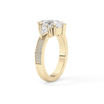 Custom Cut 3.28 Carat Moissanite Ring – Multi Stones Setting in Gold