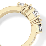Custom Cut 3.28 Carat Moissanite Ring – Multi Stones Setting in Gold