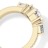 Custom Cut 3.28 Carat Moissanite Ring – Multi Stones Setting in Gold