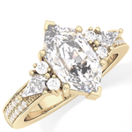 Custom Cut 3.28 Carat Moissanite Ring – Multi Stones Setting in Gold