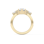 Custom Cut 3.28 Carat Moissanite Ring – Multi Stones Setting in Gold