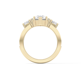 Custom Cut 3.28 Carat Moissanite Ring – Multi Stones Setting in Gold