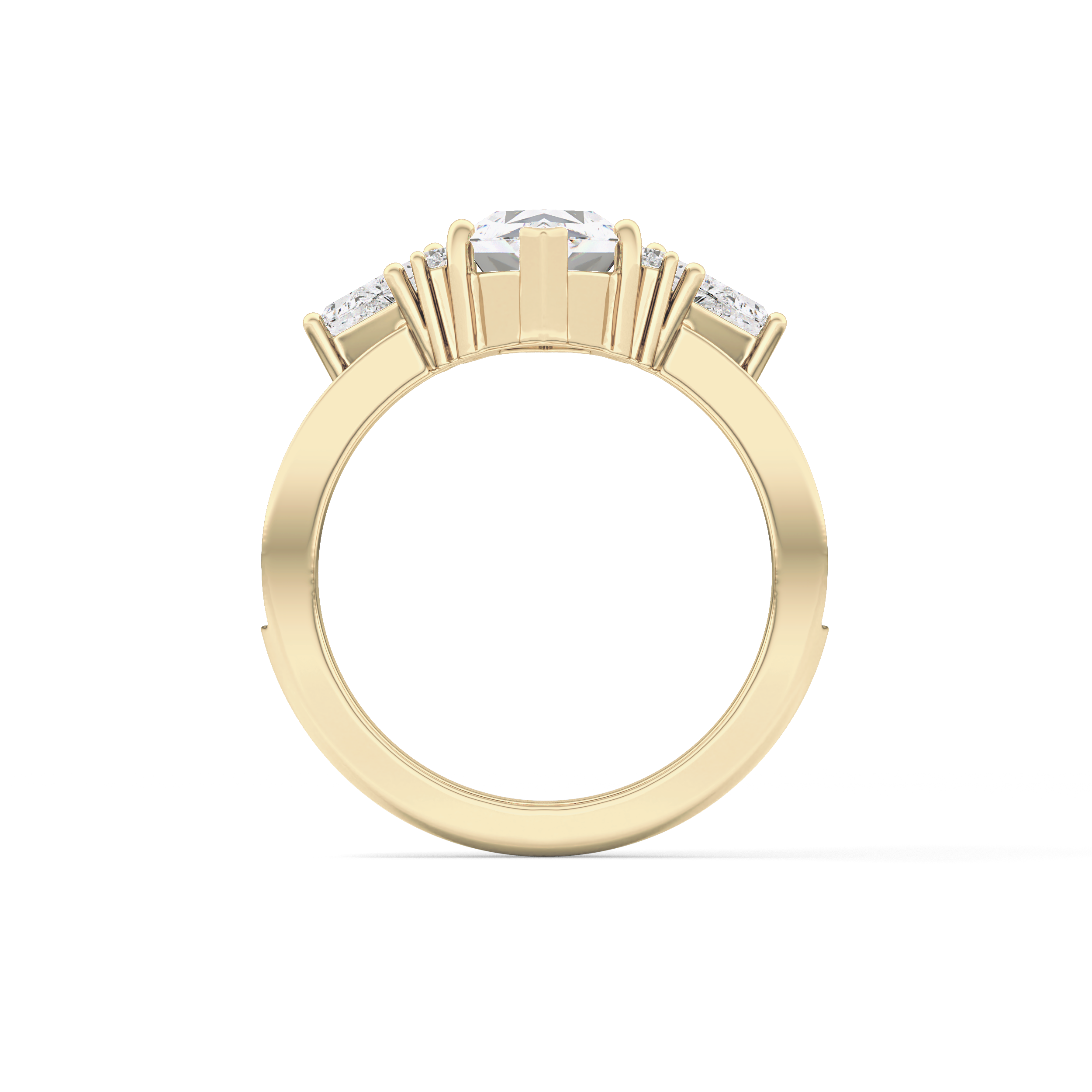 Custom Cut 3.28 Carat Moissanite Ring – Multi Stones Setting in Gold
