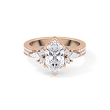 Custom Cut 3.28 Carat Moissanite Ring – Multi Stones Setting in Gold
