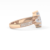 Custom Cut 3.28 Carat Moissanite Ring – Multi Stones Setting in Gold