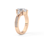 Custom Cut 3.28 Carat Moissanite Ring – Multi Stones Setting in Gold