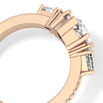 Custom Cut 3.28 Carat Moissanite Ring – Multi Stones Setting in Gold