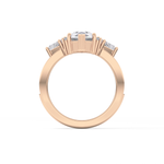 Custom Cut 3.28 Carat Moissanite Ring – Multi Stones Setting in Gold