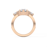 Custom Cut 3.28 Carat Moissanite Ring – Multi Stones Setting in Gold