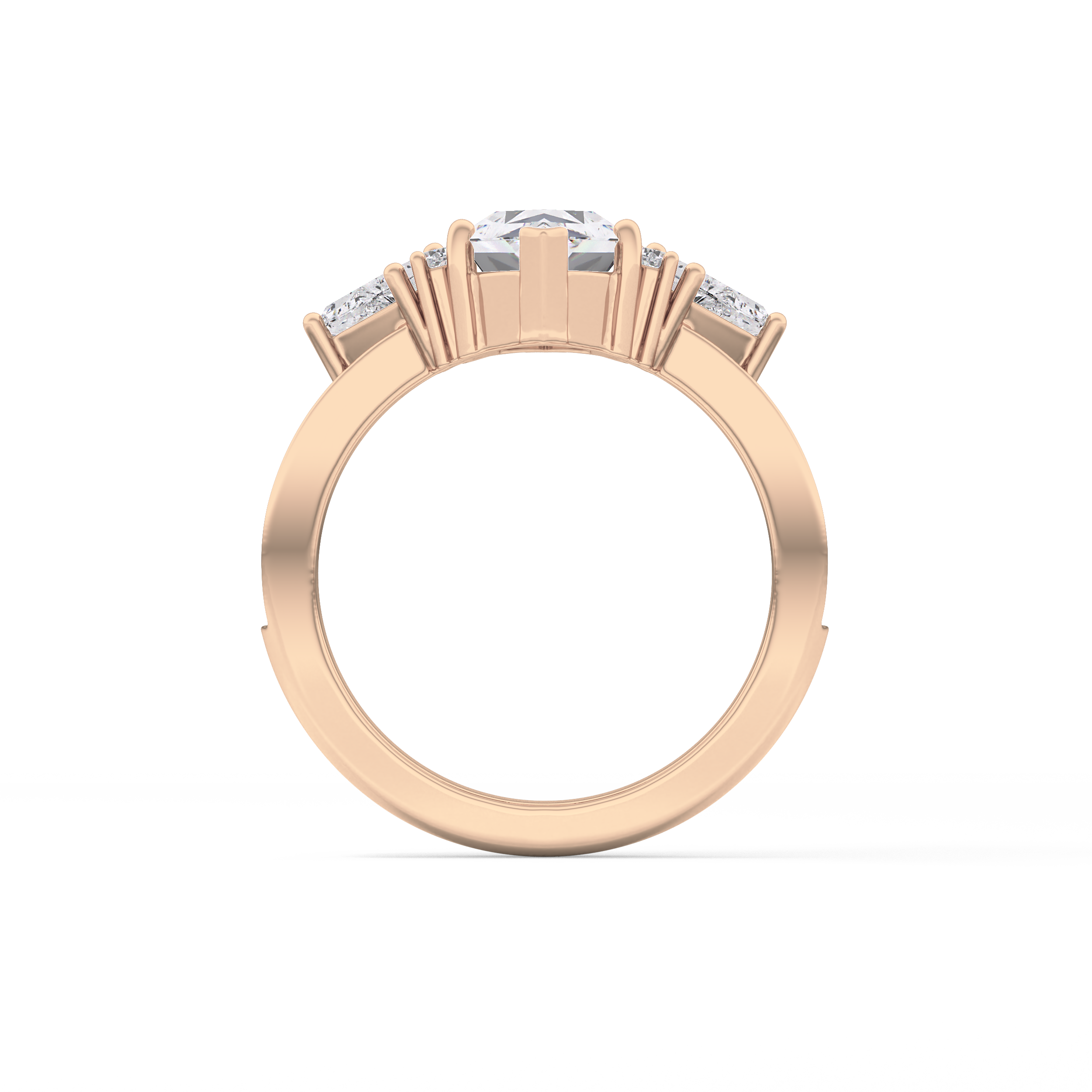 Custom Cut 3.28 Carat Moissanite Ring – Multi Stones Setting in Gold
