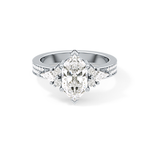 Custom Cut 3.28 Carat Moissanite Ring – Multi Stones Setting in Gold