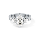 Custom Cut 3.28 Carat Moissanite Ring – Multi Stones Setting in Gold