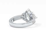 Custom Cut 3.28 Carat Moissanite Ring – Multi Stones Setting in Gold