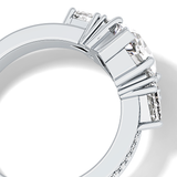 Custom Cut 3.28 Carat Moissanite Ring – Multi Stones Setting in Gold