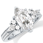 Custom Cut 3.28 Carat Moissanite Ring – Multi Stones Setting in Gold