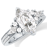 Custom Cut 3.28 Carat Moissanite Ring – Multi Stones Setting in Gold