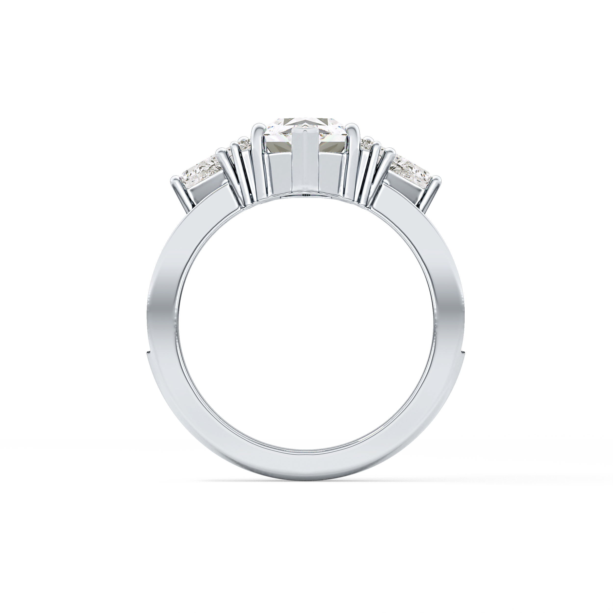 Custom Cut 3.28 Carat Moissanite Ring – Multi Stones Setting in Gold