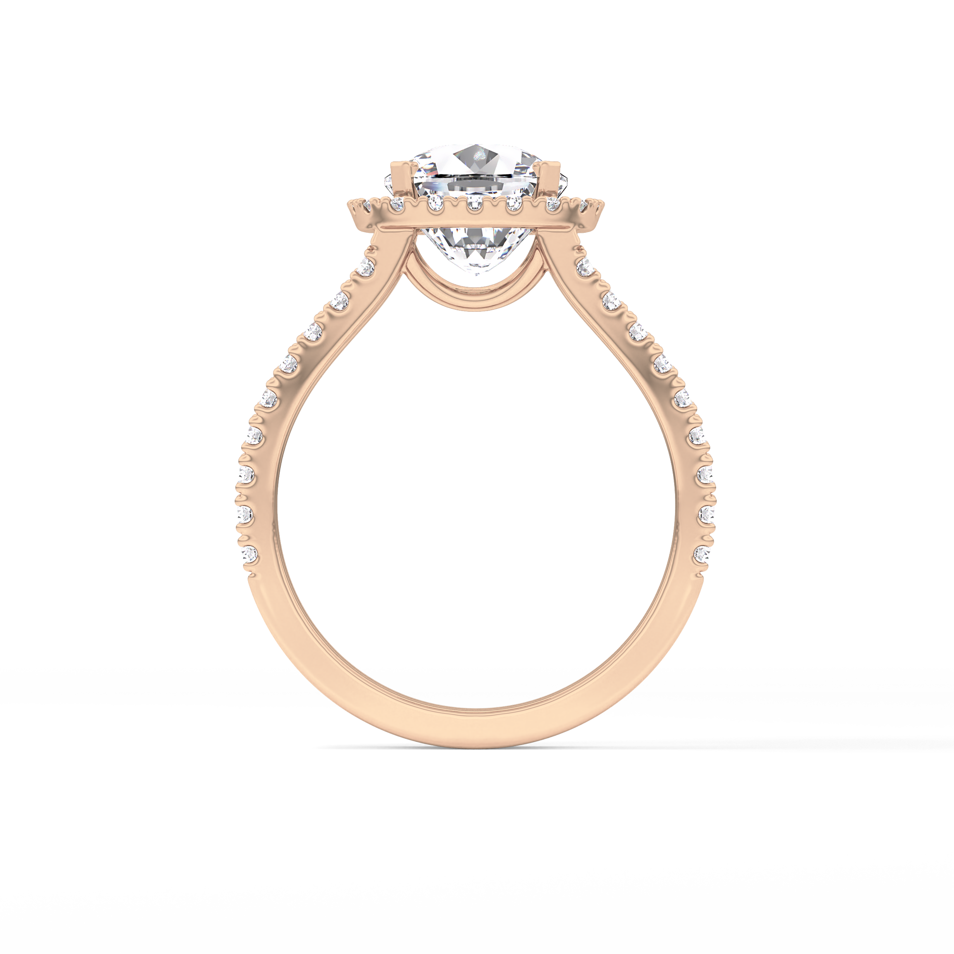 Cushion Cut 3.28 Carat Moissanite Ring – Split Shank & Halo Setting in Gold