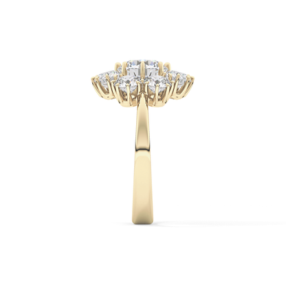Round Cut 1.34 Carat Moissanite Ring – Halo Setting in Gold