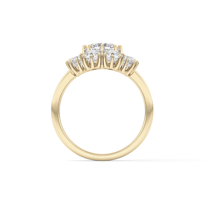Round Cut 1.34 Carat Moissanite Ring – Halo Setting in Gold