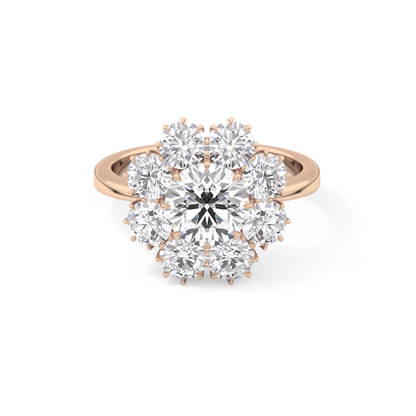 Round Cut 1.34 Carat Moissanite Ring – Halo Setting in Gold