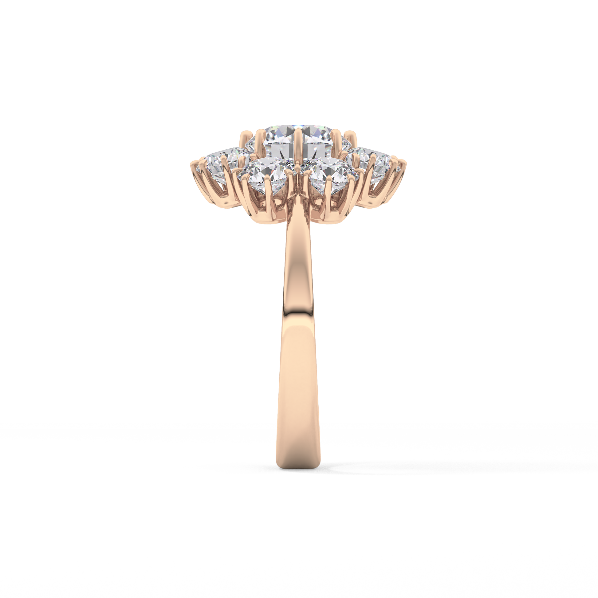Round Cut 1.34 Carat Moissanite Ring – Halo Setting in Gold