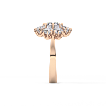 Round Cut 1.34 Carat Moissanite Ring – Halo Setting in Gold