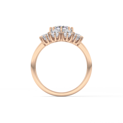 Round Cut 1.34 Carat Moissanite Ring – Halo Setting in Gold