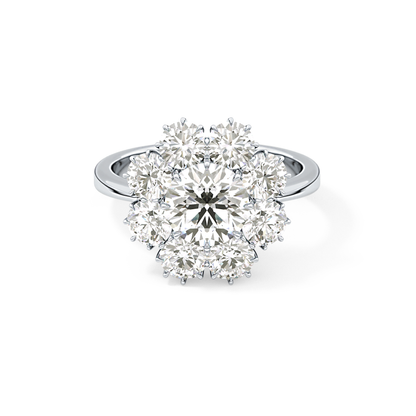 Round Cut 1.34 Carat Moissanite Ring – Halo Setting in Gold