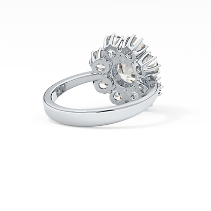 Round Cut 1.34 Carat Moissanite Ring – Halo Setting in Gold