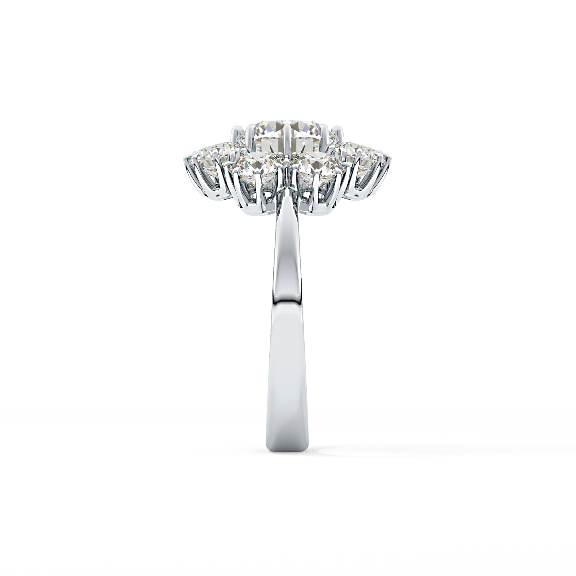 Round Cut 1.34 Carat Moissanite Ring – Halo Setting in Gold