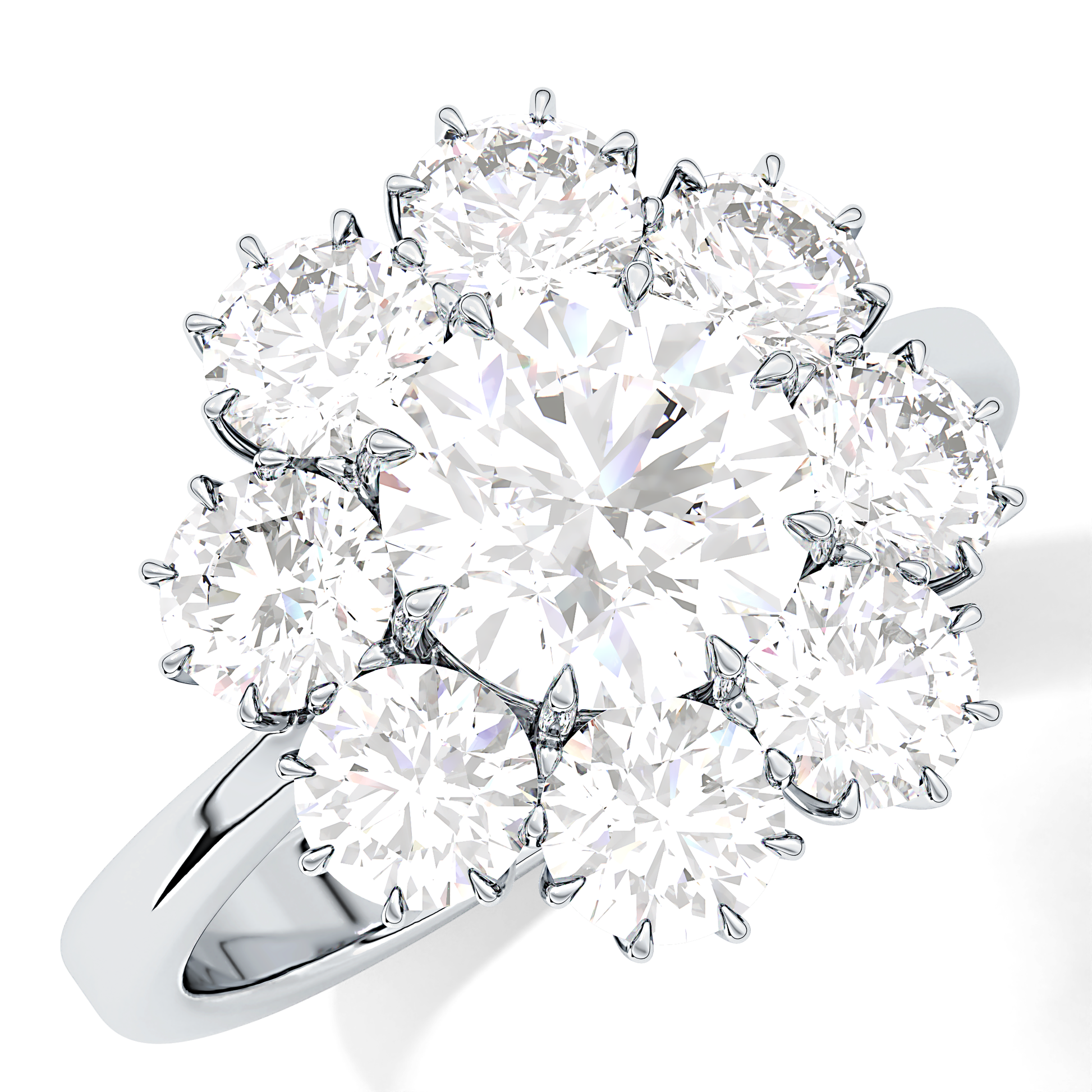 Round Cut 1.34 Carat Moissanite Ring – Halo Setting in Gold