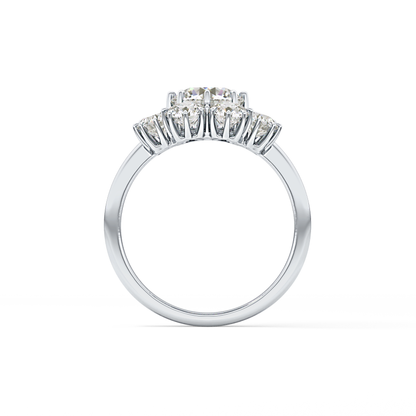 Round Cut 1.34 Carat Moissanite Ring – Halo Setting in Gold