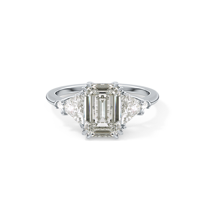 Emerald Cut 1.90 Carat Moissanite Ring – Five Stones Setting in Gold