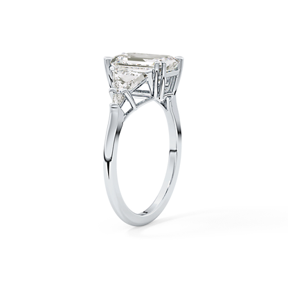 Emerald Cut 1.90 Carat Moissanite Ring – Five Stones Setting in Gold