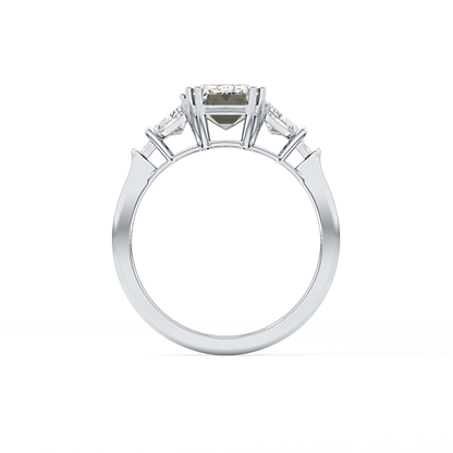 Emerald Cut 1.90 Carat Moissanite Ring – Five Stones Setting in Gold