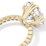 Emerald Cut 7.74 Carat Moissanite Ring – Hidden Halo & Pave Setting in Gold