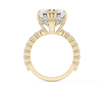 Emerald Cut 7.74 Carat Moissanite Ring – Hidden Halo & Pave Setting in Gold
