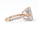 Emerald Cut 7.74 Carat Moissanite Ring – Hidden Halo & Pave Setting in Gold