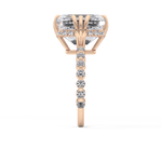 Emerald Cut 7.74 Carat Moissanite Ring – Hidden Halo & Pave Setting in Gold