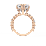Emerald Cut 7.74 Carat Moissanite Ring – Hidden Halo & Pave Setting in Gold