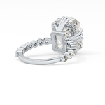 Emerald Cut 7.74 Carat Moissanite Ring – Hidden Halo & Pave Setting in Gold