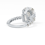 Emerald Cut 7.74 Carat Moissanite Ring – Hidden Halo & Pave Setting in Gold