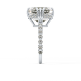 Emerald Cut 7.74 Carat Moissanite Ring – Hidden Halo & Pave Setting in Gold