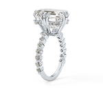 Emerald Cut 7.74 Carat Moissanite Ring – Hidden Halo & Pave Setting in Gold