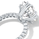 Emerald Cut 7.74 Carat Moissanite Ring – Hidden Halo & Pave Setting in Gold