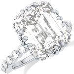 Emerald Cut 7.74 Carat Moissanite Ring – Hidden Halo & Pave Setting in Gold