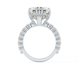 Emerald Cut 7.74 Carat Moissanite Ring – Hidden Halo & Pave Setting in Gold