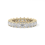 Full Eternity Wedding Band with 3.83 TCW Princess Cut Moissanite – Yellow, White, or Rose Gold