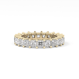 Full Eternity Wedding Band with 3.83 TCW Princess Cut Moissanite – Yellow, White, or Rose Gold